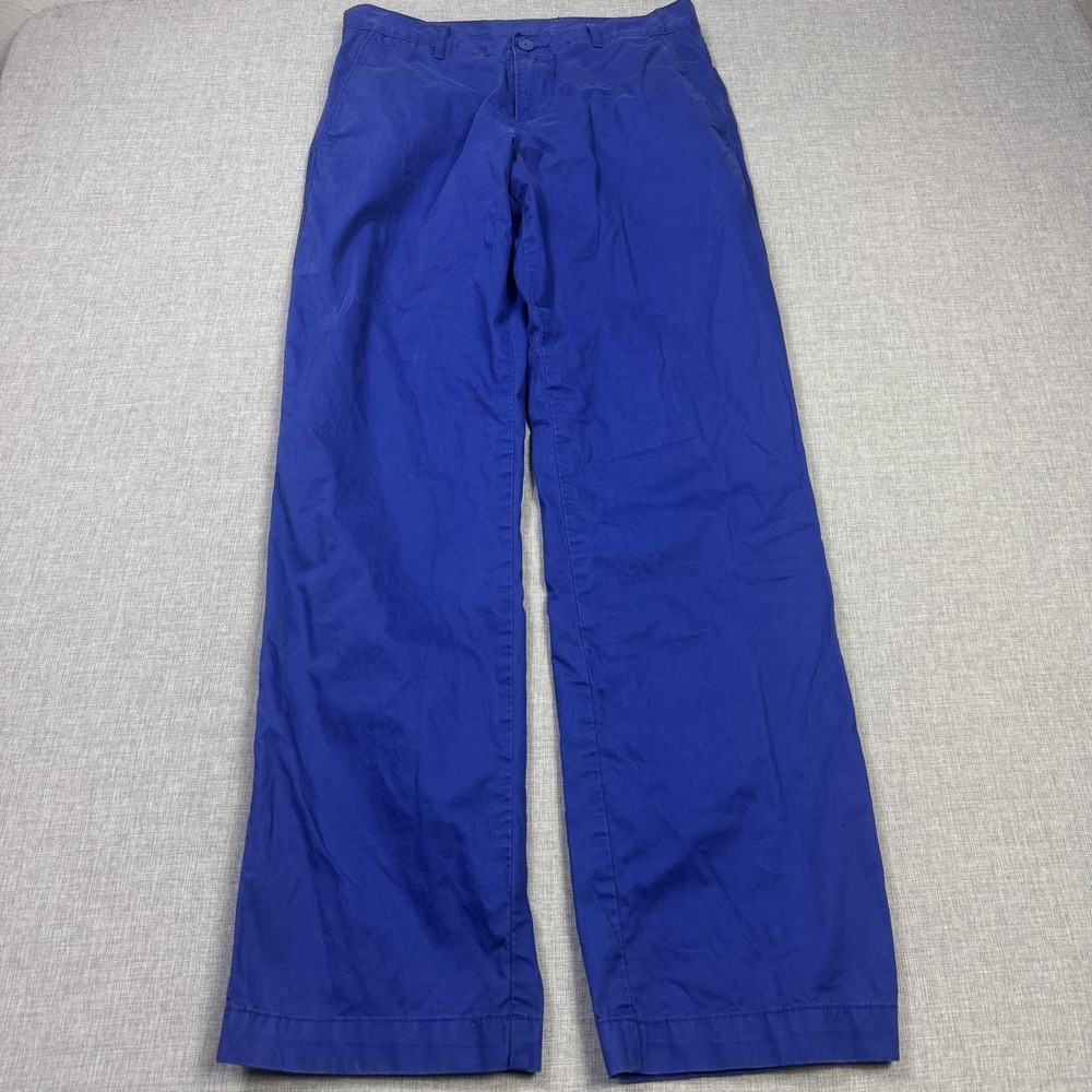 Lacoste Chino Pants Mens 32x32 Blue Cotton Classic Fit Flat Front Straight Leg